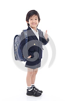 Asian child in school uniform