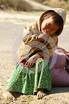 Asian children, poor, dirty Vietnamese kid