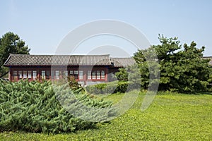 Asian Chinese, Beijing, Lugou Bridge square, the antique building