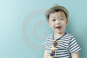 Asian Chinese boy laughing