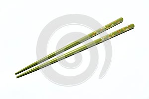 Asian, chinese or japanese chopsticks isolated on white background