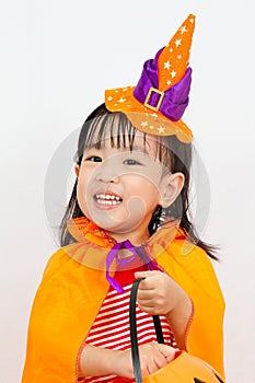 Asian Chinese Little girl celebrate Halloween.