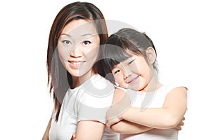 Asian Chinese mother with daughter family portrait