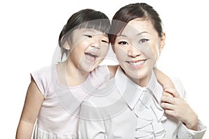 Asian Chinese mother with daughter family portrait