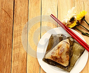 Asian Chinese rice dumplings or zongzi