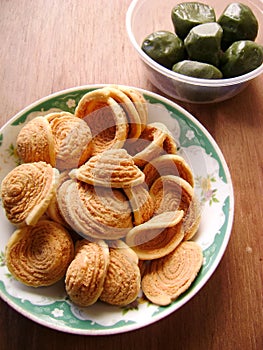 Asian Chinese snack flaky pastry