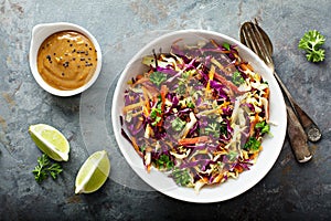 Asian cole slaw with peanut butter dressing