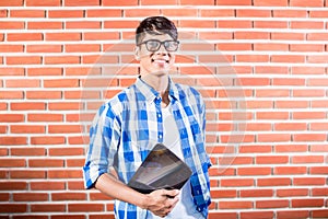 Asian College Student with tablet computer