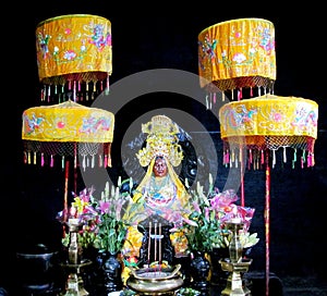 Asian colorful mythological statue