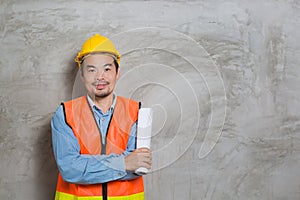 Asian construction technician