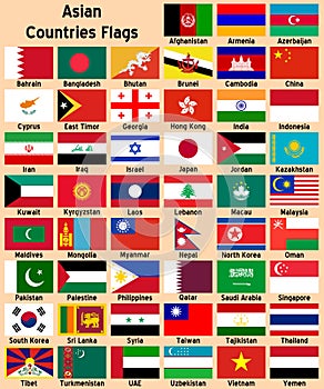 Asian Countries Flags