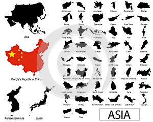 Asiático países vectores 