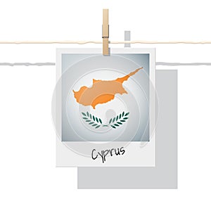 Asian country flag collection with photo of Cyprus flag