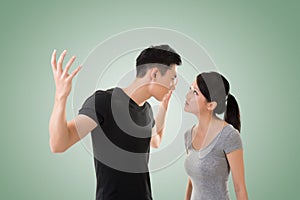 Asian couple argue photo