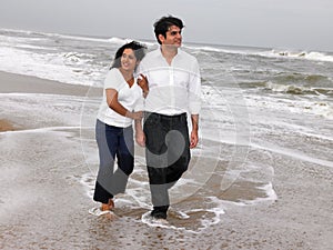 Asian couple at the beach