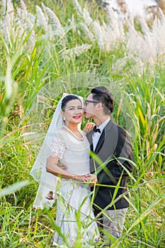 Asian couple groom and bride