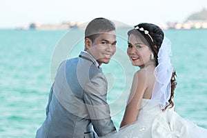 Asian couples in outdoor Pre Wedding Photography.