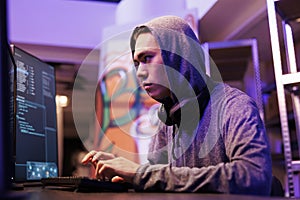 Asian criminal breaking into database