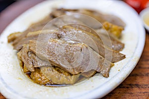 Asian cuisine Chinese style soy sauce goose dish