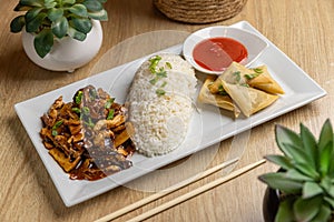 Asian cuisine plate