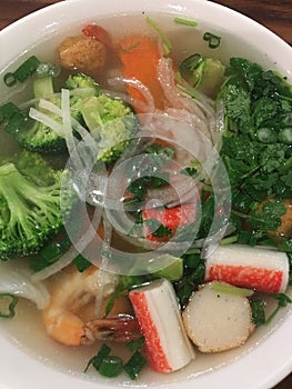 Asian cuisine - Vietnamese combination seafood soup