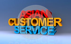 asian customer service on blue