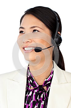 Asian customer service representative