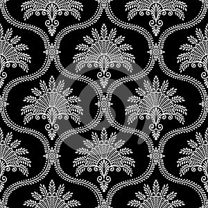 Asian damask wallpaper pattern design