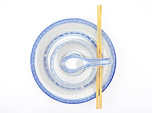 Asian dinnerware with cutlery