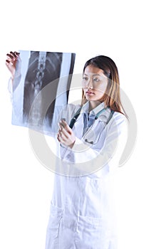 Asian doctor checking MRI scan