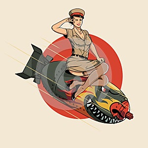 Asian Dragon Bomb WW2 pin up girl