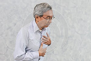 Asian Elder suffer from Chest pain from Heart Attack