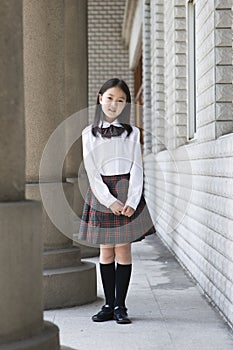 Asian elementary schoolgirl