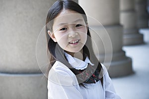 Asian elementary schoolgirl