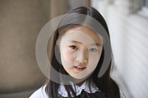 Asian elementary schoolgirl