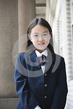 Asian elementary schoolgirl