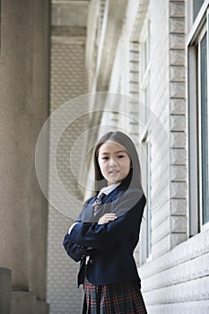 Asian elementary schoolgirl