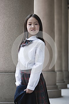 Asian elementary schoolgirl