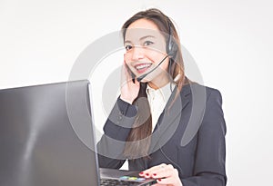 Asian employer working at customer service