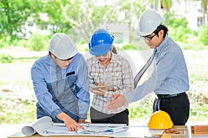 Asian engineers were consulted together and plan construction