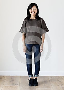 Asian ethnicity woman portrait shoot in a studio