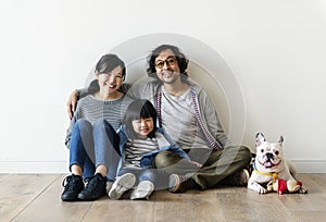 Asian family buying new house photo