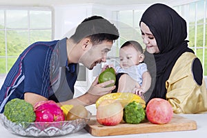 Asian Family Cooking in The Kitchen