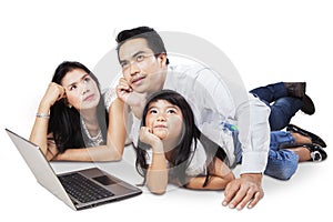 Asian family dreaming something