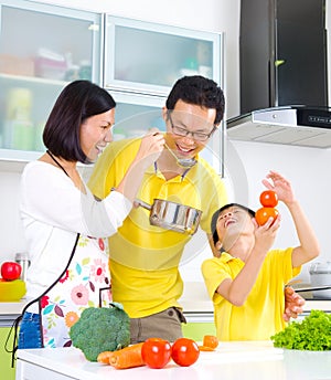 Asian Family Kitchen Lifestyle