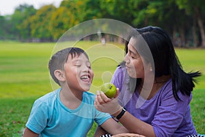 Asian family picnic