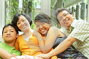 Asian family togetherness photo