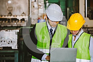 Asian female engineer factory