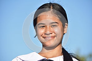 An Asian Female Filipina Teenager Isolated