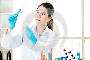 Asian female forensic scientist Research and development